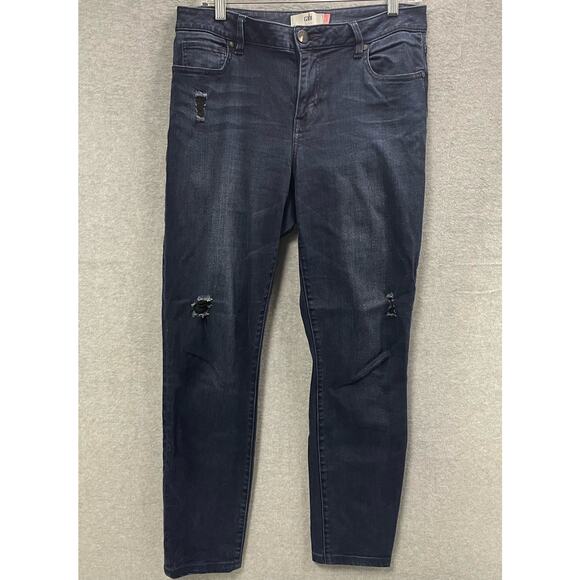 CAbi #3194 Dusk Destruction Curvy Skinny Distressed Jeans Size 8 - Picture 2 of 6